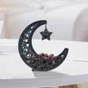 Hollow Moon Iron Tray for Eid Mubarak Dessert and Pastry Serving Platter Cake Storage Organizer Muslims Home Decoration
