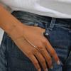 Minimalist Thin Chain Connected Finger Ring Bracelets for Women Multilayer Vintage Zircon Link Bangles Party Elegant Jewelry