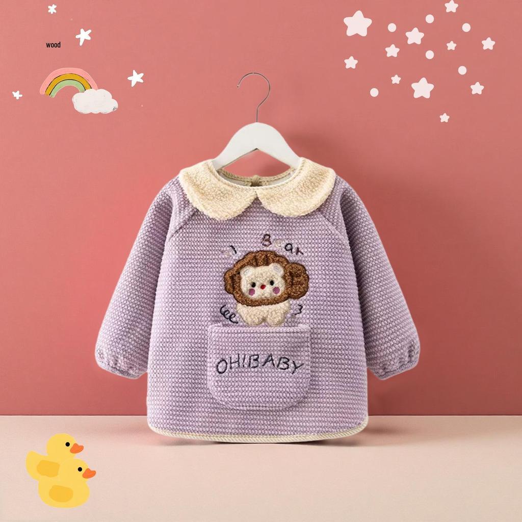 Stylish Waterproof Baby Coveralls for Autumn & Winter – Thickened, Stain-Proof Protective Clothing & Bib for Infants and Toddlers