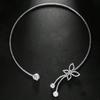 A Fashionable Diamond Butterfly Neckline Cross-border Jewelry Fashion Simple Water Drop Diamond Necklace Collar Chain