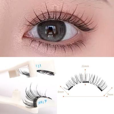 Miumi - Set: Natürliche Kreuz-Magnet-Falsche Wimpern + Applikator