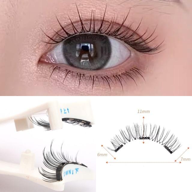 Miumi - Set: Natural Crisscross Magnetic False Eyelashes + Applicator