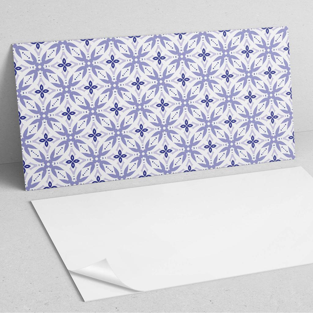Naklejane Kafelki Pcv Z Motywem Idealne Do Przedpokoju Wzór Geometryczny Z Kwiatami 10X40X20 Cm