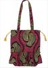 Tomo Corporation Women's Frill Tote Bag with African Print, Braided