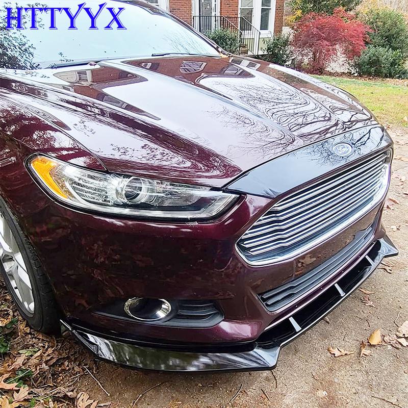 HTTYYX Lesklý černý přední nárazník auta Splitter Lip Diffuser Body Kit Spoiler Guard Pro Ford Mondeo Fusion 2013 2014 2015 2016