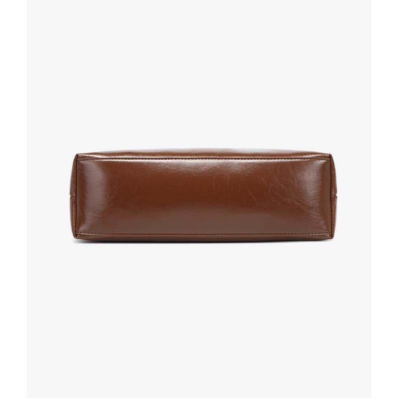 Lazy Style Retro Large-capacity Tote Bag Female Oil Wax Leather All-match Commuter One-shoulder Handbag