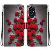 Handmade PU Leather Flip Case for Honor 200/ Honor 200 Pro/ Honor 200 Lite Anti-Slip Shockproof Cover with Wrist Strap & Heart/Rose Cat Designs