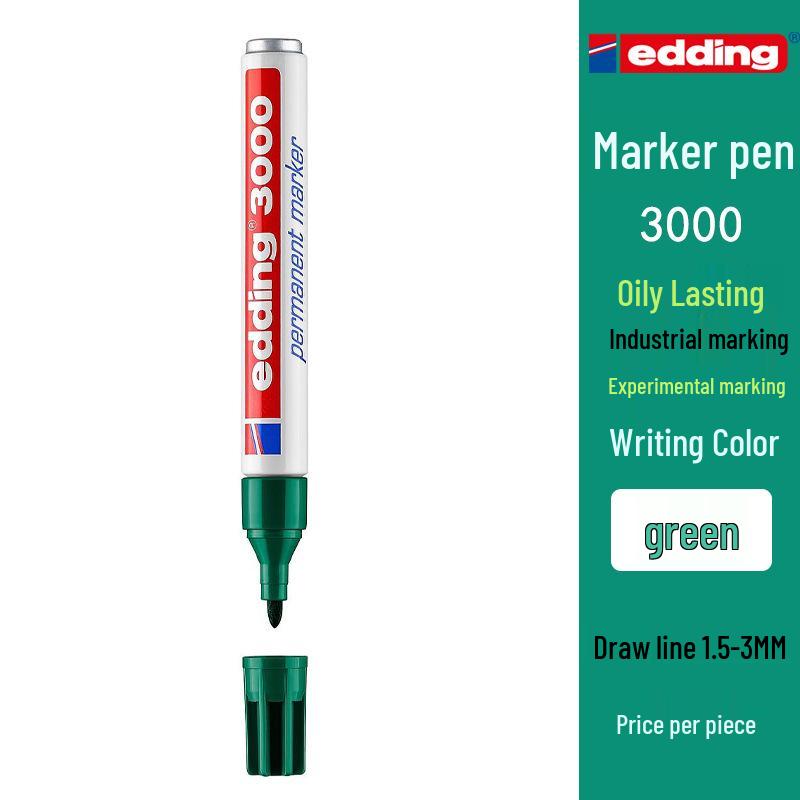 Edding 3000 Black Permanent Oil-Based Marker, 1.5-3mm Round Tip