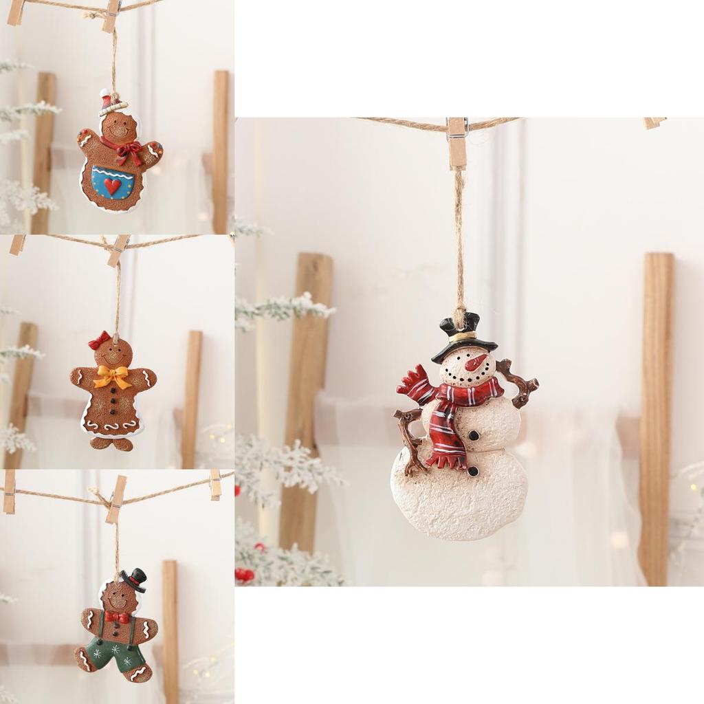 Christmas Holiday Tree Ornaments With Resin Santas Snowmen And Classic Festive Figures
