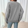 Damen Casual Locker geschnitten Langarm Pullover Sweatshirt mit Rundhalsausschnitt