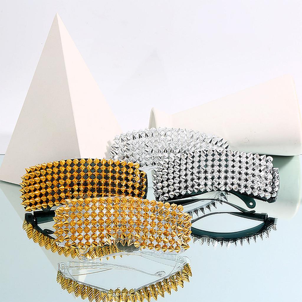 Hiphopové taneční sluneční brýle s plnými hroty, módní novinka s nýty, punkové styly, brýle pro párty