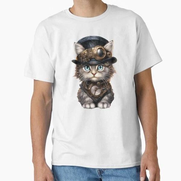 Steampunk Kitten Victorian Era Fantastical I Made In Usaaus Tshirt S2xl S