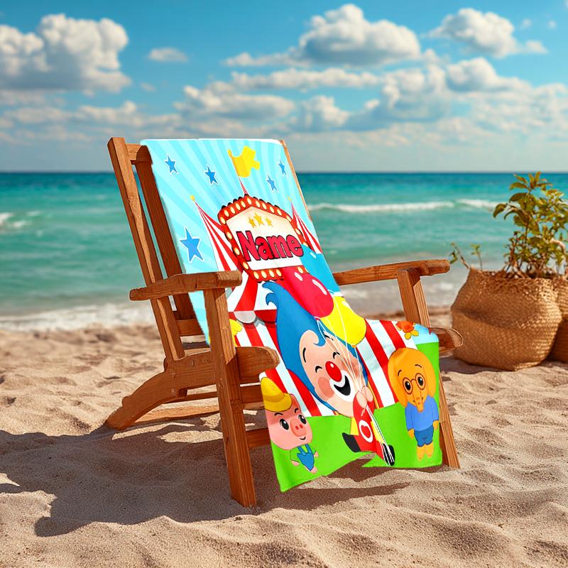 Personalized Customized Proof Beach Towel with Plim Plim Pattern - Soft, Absorbent,quick-drying,perfect Swimming,camping&bathing