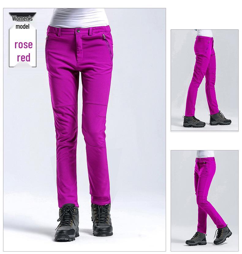 

Флисовые ветро- и водонепроницаемые походные брюки для мужчин и женщин - Зимние утепленные для альпинизма и катания на лыжах Medium