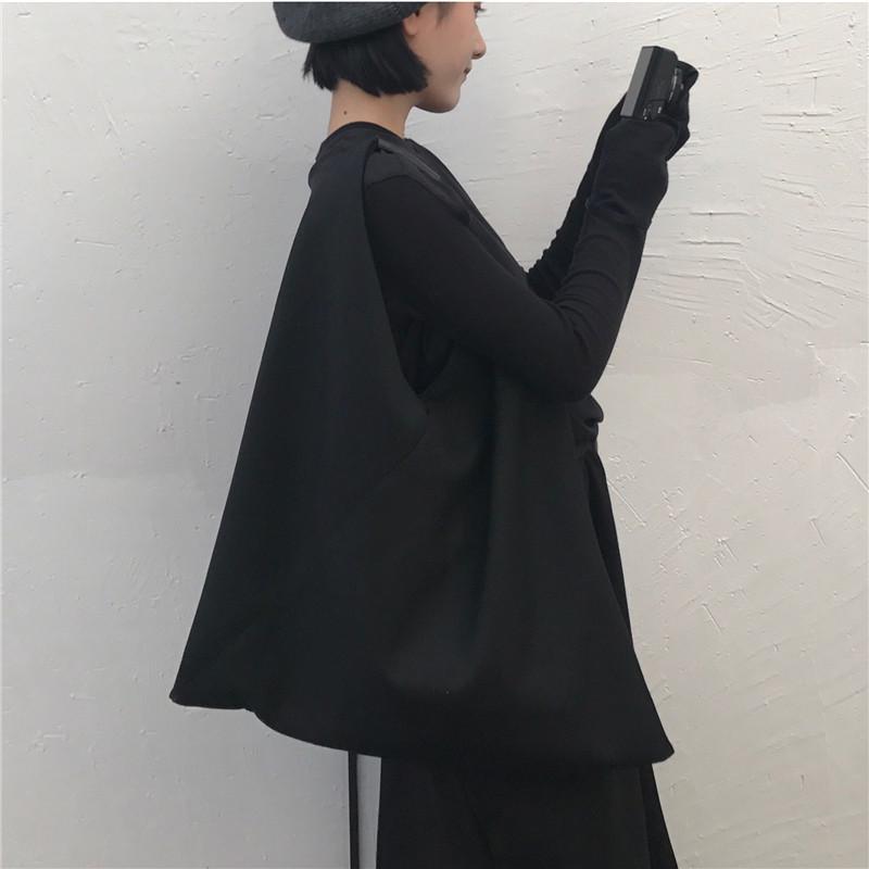 Корейський ледачий стиль великої місткості Гонконгська сумка-тоут на одне плече: 2020 Сумка, Повсякденна, Канва з Дизайном Сплайсингу