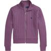 Polo Cotton Jacket Solid Color Quilted Pony Embroidery Zipper Kids Jackets Purple 313952089-003