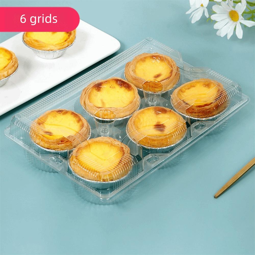 100pcs Disposable Portuguese Egg Tart Paaging Box Plastic Baking Cake Case  Kitchen Cooking Tools