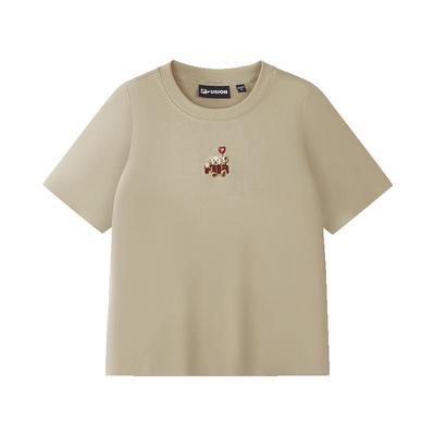 Women's Little Bear Graphic Slim Fit Short Sleeve T-Shirt