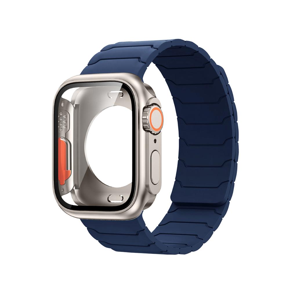Fodral+Armband För Apple Watch Band 45mm 44 41 42 40mm Silikonarmband för Iwatch Serie 3 4 5 6 Se 7 8 9 10 Byt till Ultra Case