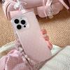 Simple Pink Cute Stars Phone Case For iPhone 16 Pro 15 14 13 12 Pro Max Back Cover with Chain Air bag Shockproof Cases 16 Funda