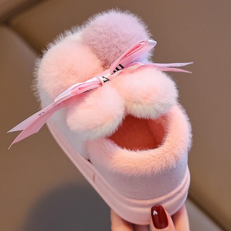 Cute Cartoon for Boys and Girls In Winter, Indoor Warmth for Home Use, Anti Slip for Children, Children's Bags with Heels, Cotton Shoes