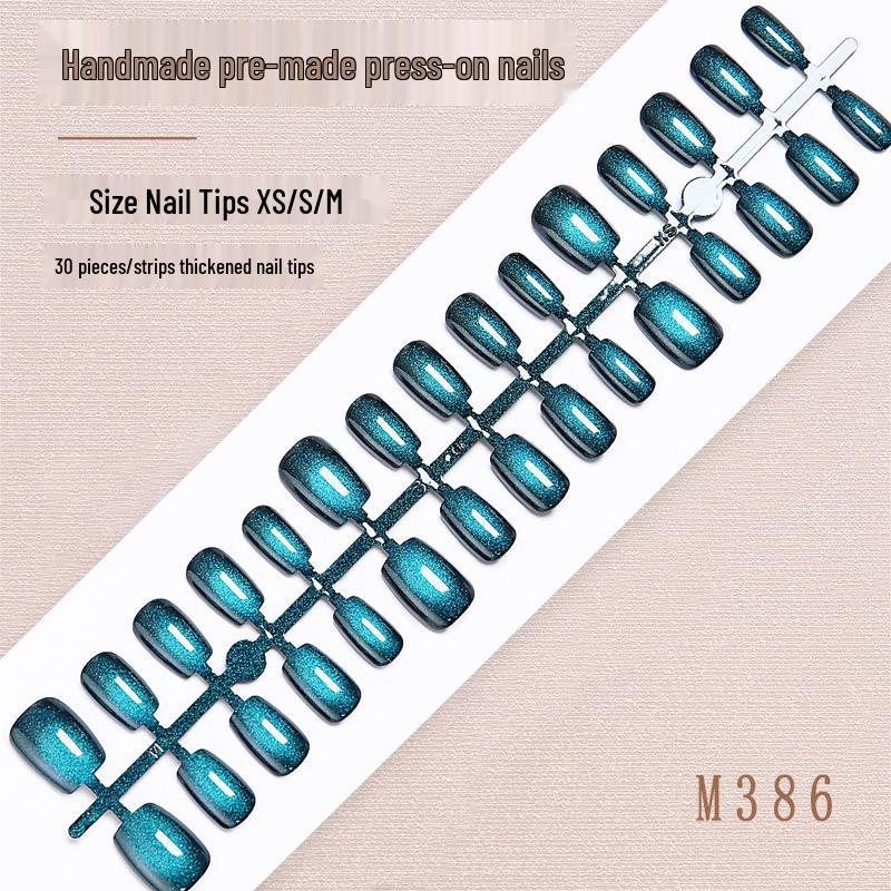 

Light Blue Cat Eye Nail Stickers - Sweet & Cool Style False Nails