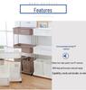 Three-Tier Rolling Storage Rack: Plastic Shelf for Bathroom, Kitchen, or Laundry.