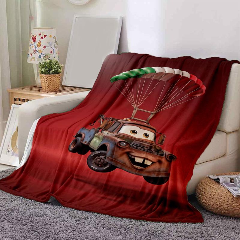 1pc Mcqueen Adventure Flannel Blanket Soft Warm Throw Blanket for Bedroom Living Room Bed Travel Camping Picnic Gift. M730054