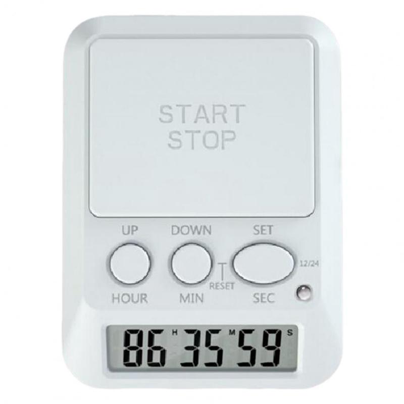 Orologio Timer Elettronico Multifunzione A96I Con Luce Segnalazione Sonora Timer Per Pause Studio Per Palestra Per Casa E Giardino bianco