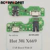 For Infinix Hot 30i X669 X669C USB Dock Charger Port Plug Headphone Audio Jack Microphone Charging Flex Cable Board With IC