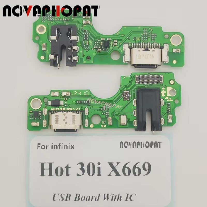 For Infinix Hot 30i X669 X669C USB Dock Charger Port Plug Headphone Audio Jack Microphone Charging Flex Cable Board With IC