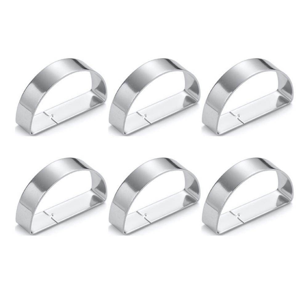 1/6/12pcs D-shaped Napkin Holder Metal Dinnig Table Decoration Elegant Napkin Ring Buckles Kitchen