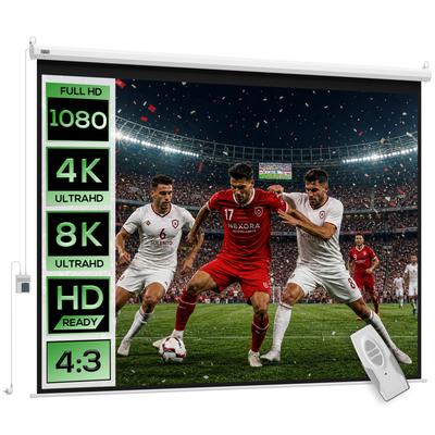 Projector Screen Including Remote Control 84 Inch 4 3 Format 171x130 Cm White