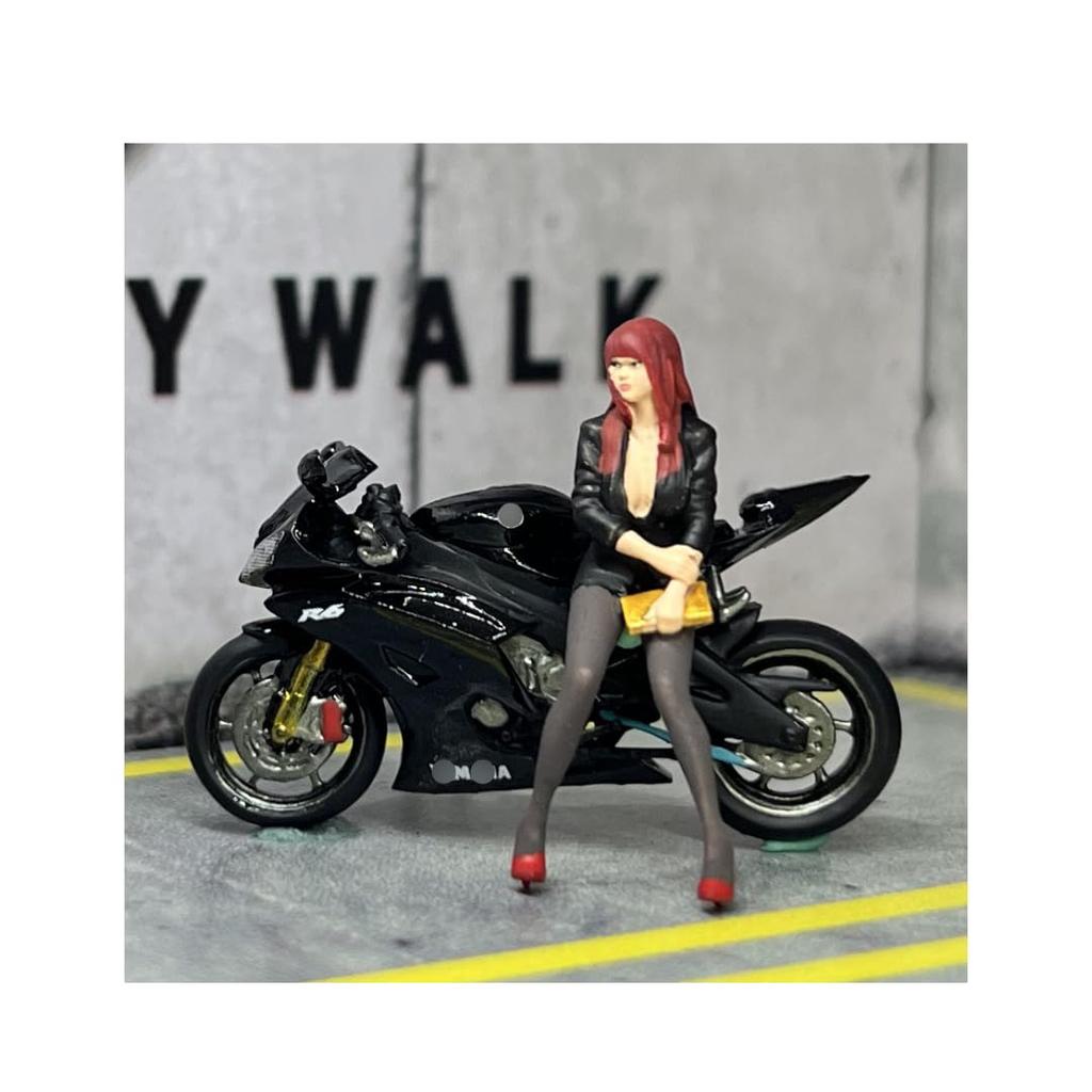 Moreart Miniature Figure Bike Street Girl Female for Diorama and Miniature MO222173 1/64 & Set, Model, Cars,