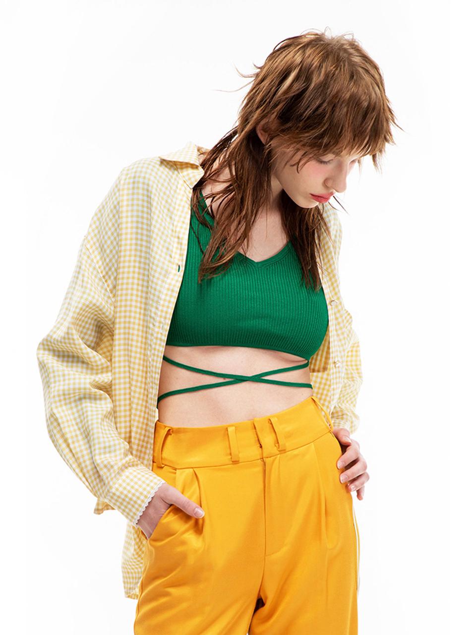 Kisserihe Oversized Check Pocket Shirt