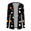 Cappotto da giacca cardigan di media lunghezza con stampa casual di Halloween alla moda da donna