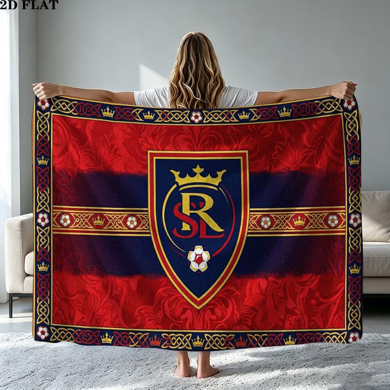 Real Salt Lake Print Flannel Blanket High Quality Warm Comfortable Cover for All Seasons Perfect for Gifts Home Decor