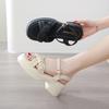 New Thick-soled Thick-heeled Female 2025 Summer Cool Shoelaces Fairy Wind Cross Wear One-button Roman Sandals Female