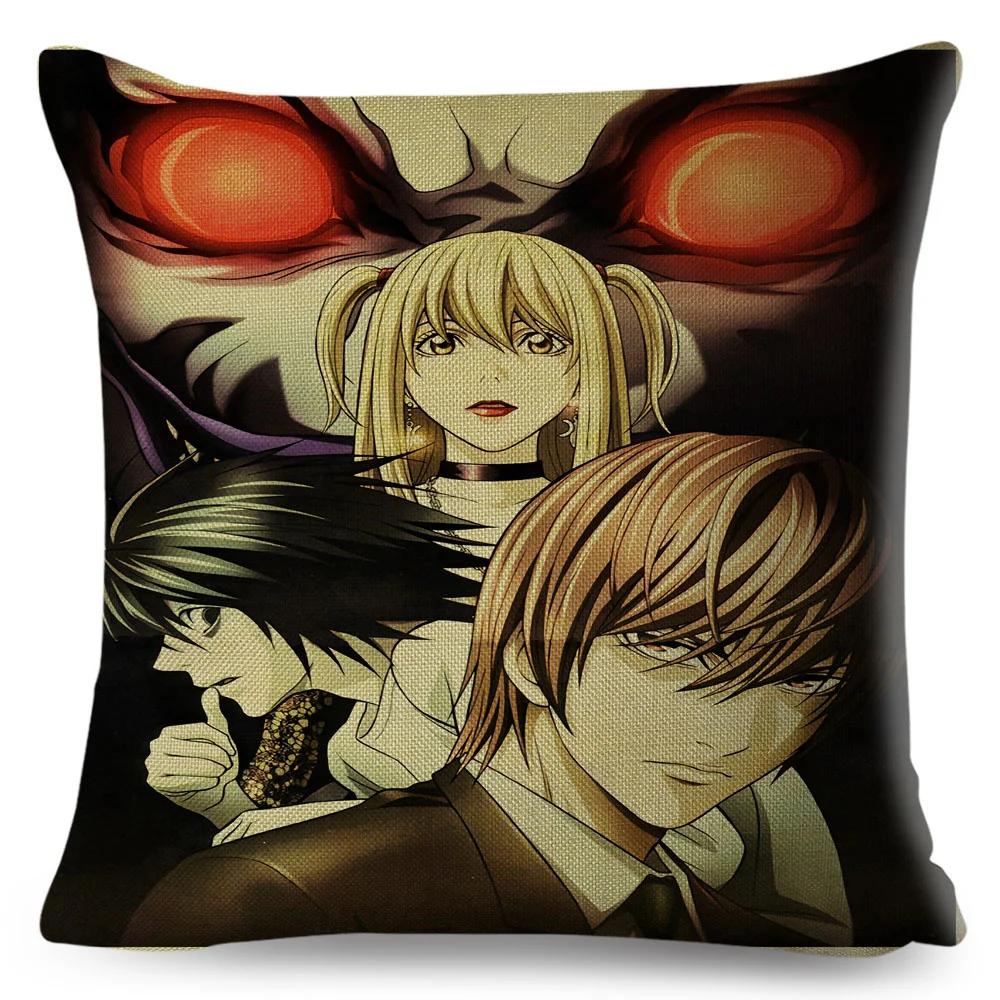 Death Note Cushion Cover Decor Cartoon Classic Anime Print Pillow Case Polyester Pillowcase for Sofa Home Children Room 45x45cm