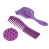 3 Pieces Hair Brush Comb Set Hollow Out Hair Brush Double Tooth Hair Comb Hair Shampoo Brush for Detangling and Styling