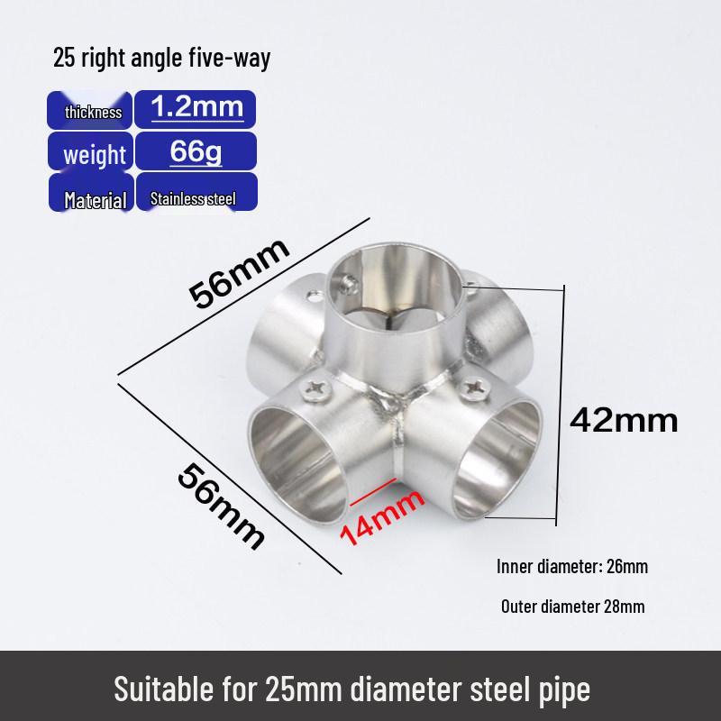 Stainless Steel Right Angle Elbow Union Tee Four-Way Pipe Fitting Combo