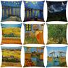 Van Gogh Sternenhimmel Leinen Kissenbezug Hülle Nordische Ölgemälde Kissen Dekorative Heimdekoration Sofakissen