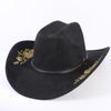 Beliebter europäischer und amerikanischer klassischer Wildleder Western Cowboyhut für Herren und Damen, großer Schirm, bestickt, Outdoor-Sonnenhut