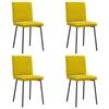 VidaXL Chaises à manger lot de 4 jaune velours, chaise, chaise de salon, chaise d'accent, chaise de cuisine, siège de salle 3315351