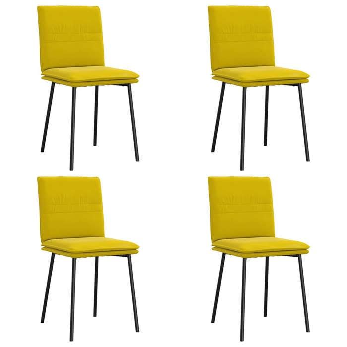 VidaXL Chaises à manger lot de 4 jaune velours, chaise, chaise de salon, chaise d'accent, chaise de cuisine, siège de salle 3315351