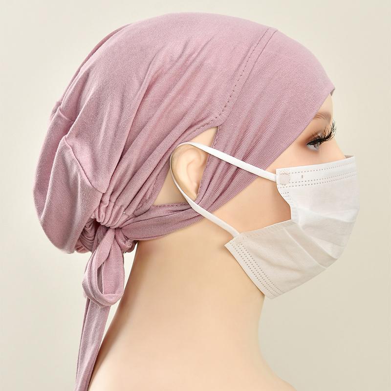 Modische muslimische Damen Hijab Unterkappe mit Ohrloch Hijab Kappen Bandanas Unterkappen für Hijabs Kopftuch Unterschal Islamisches Band