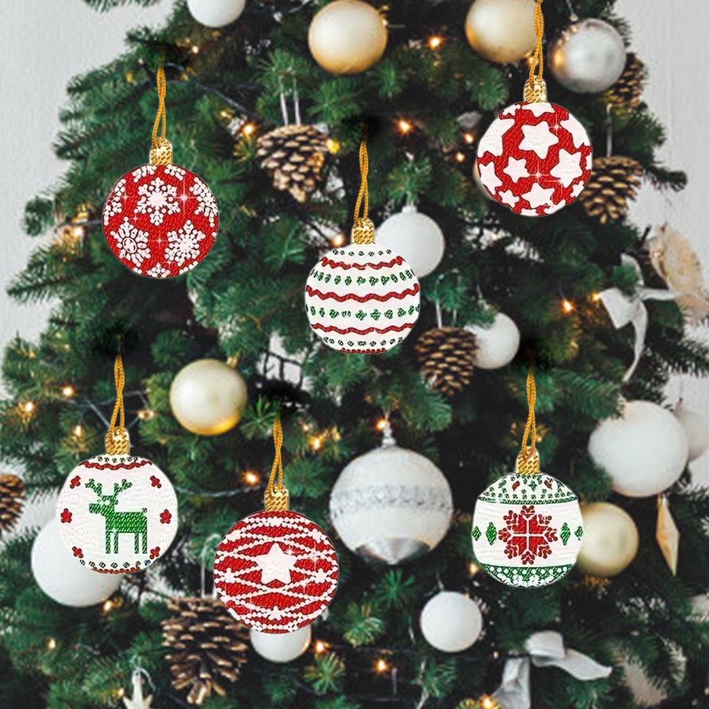 8/15/20Pcs Christmas DIY 2D Flat Acrylic Diamond Painting Ornaments Double Sided for Home Xmas Party Craft Decor