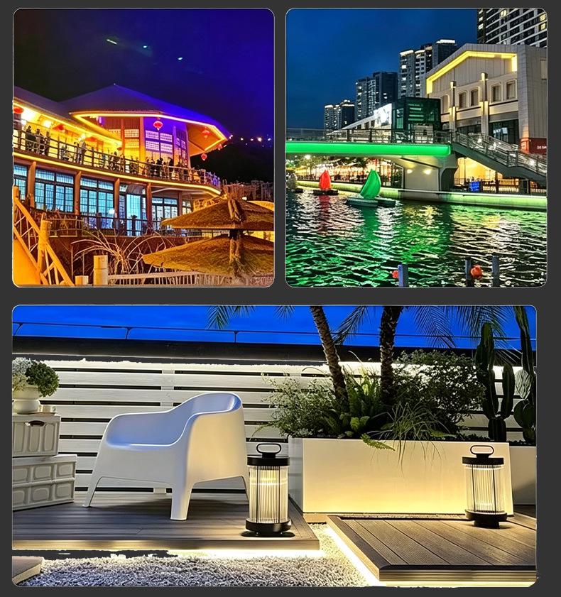 Waterproof Outdoor RGB LED Strip Lights with Remote Control