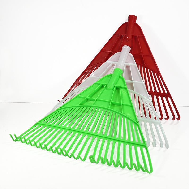 24-Tooth Plastic Garden Rake for Leaves and Grains
