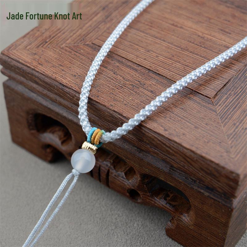Adjustable Hand-Woven Agate Pendant Necklace Cord